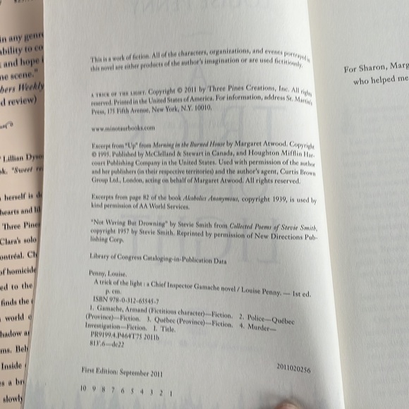 A Trick of the Light (A Chief Inspector Gamache Novel) - Louise Penny. First Ed. - Picture 7 of 11